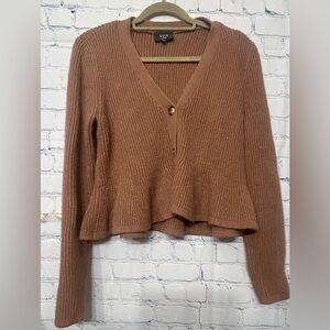 Vici Warm Tan V-Neck Sweater